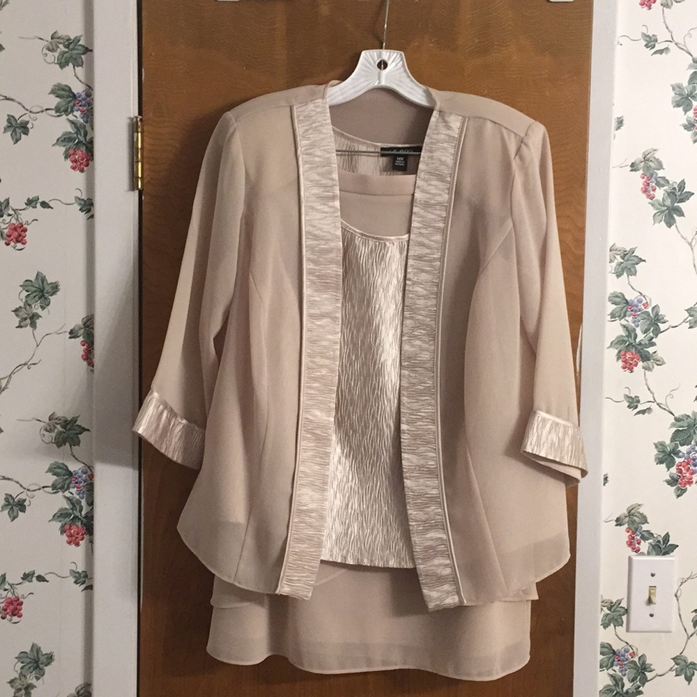 Ecru Mother of the Bride 3 piece skirt set sz 14W